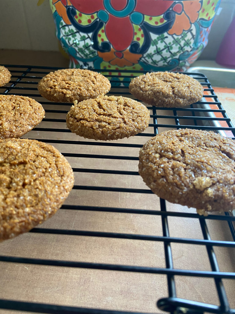 ginger snaps on cooling rack