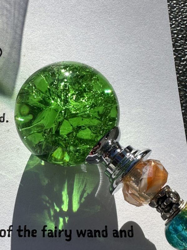 green crackled glass topper